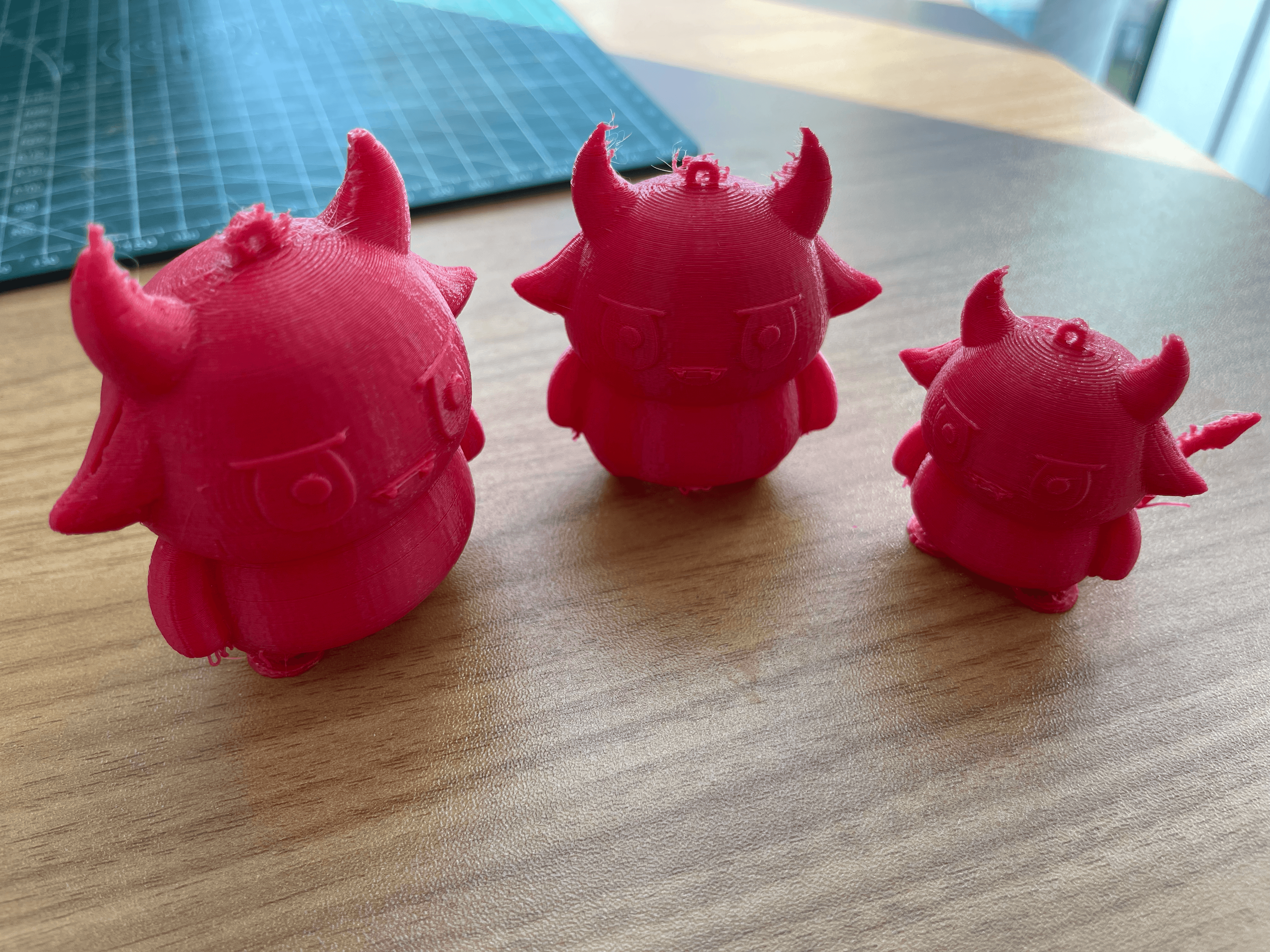 Size comparison 3D prints